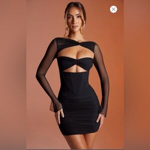 Oh Polly Nirvana Long Sleeved Ruched Mini Dress